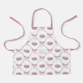 Girl Custom Pink Macarons Frilly Coquette Bow Schürze
