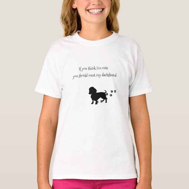 Girl-Dackel-Shirt T-Shirt (Vorderseite)