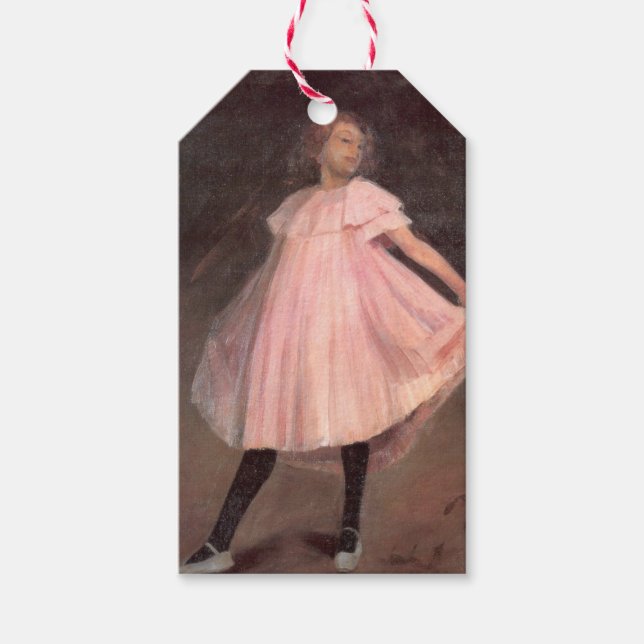 Girl Dancer in einem rosa Kleid Geschenkanhänger (Vorderseite)