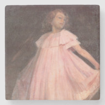 Girl Dancer in einem rosa Kleid