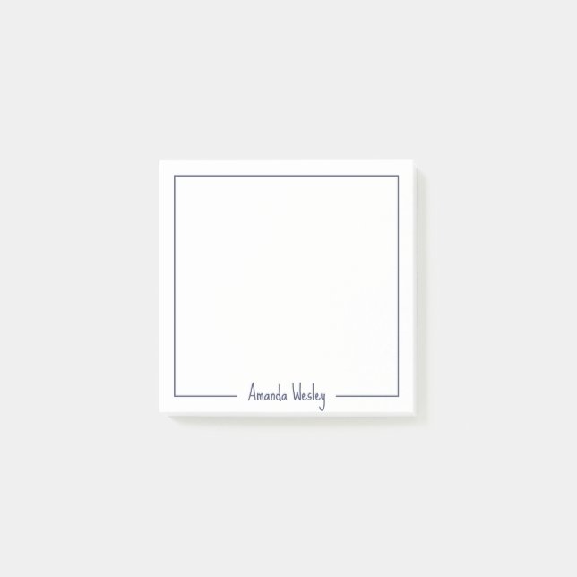 Girl Dark Lila Monogram, Name Post-it Klebezettel (Vorderseite)