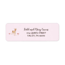 Girl-Deer-Dusche-Rücksendeadressen-Aufkleber