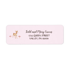 Girl-Deer-Dusche-Rücksendeadressen-Aufkleber