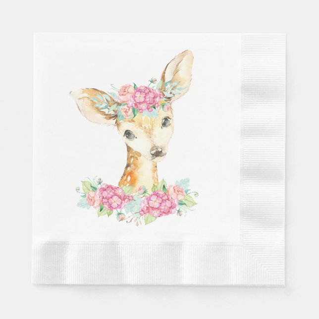 Girl Deer Paper Napkins Serviette (Vorderseite)
