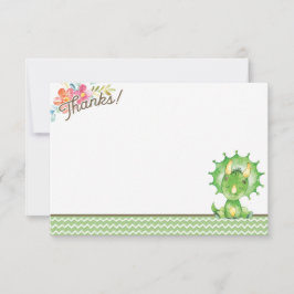 Girl Dinosaur Babydusche Danke Karte