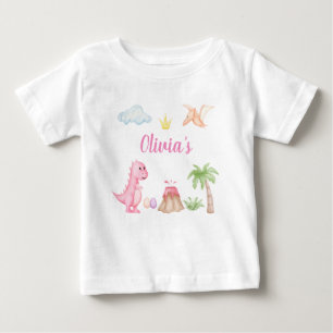 Girl Dinosaur Birthday Baby T-shirt