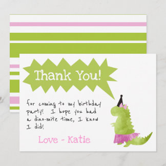 Girl Dinosaur Tutu Vielen Dank Geburtstag Pink Tut Einladung