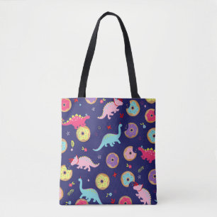 Girl Dinosaurier und Donuts Tote Bag Tasche