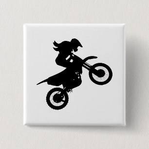 Girl Dirt Bike Button