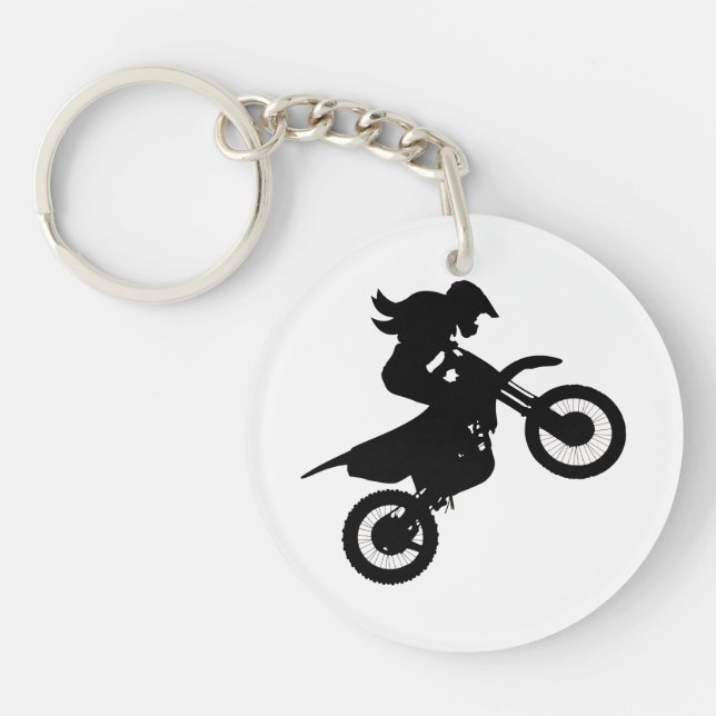 Girl Dirt Bike Schlüsselanhänger (Vorderseite)