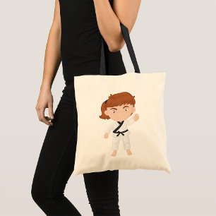 Girl Doing Karate Tote Bag Tragetasche