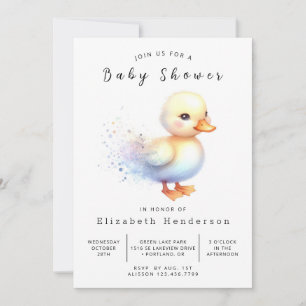 Girl Editable Duck Baby Duck Einladung