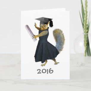 Girl-Eichhörnchen-Abschluss 2016-Karte Karte