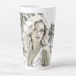 Girl Elegant in Schwarz und Weiß Milchtasse