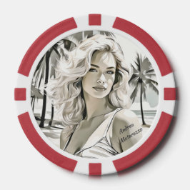 Girl Elegant in Schwarz und Weiß Pokerchips