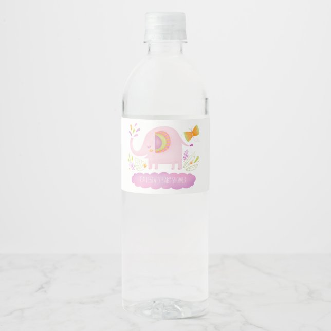 Girl Elephant Baby Dusche (Vorderseite)