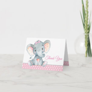 Girl Elephant Babydusche Vielen Dank Karten