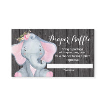 Girl Elephant Babydusche Windelwaschkarte