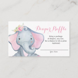 Girl Elephant Babydusche Windelwaschkarte Begleitkarte