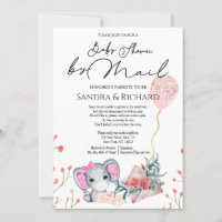 Girl Elephant Gold Glitzer Ballon Dusche by Mail