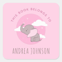 Girl Elephant Pink Dreamy Clouds Kinder Buchzeiche