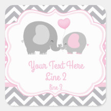 Girl Elephant, rosa, graue Etikett
