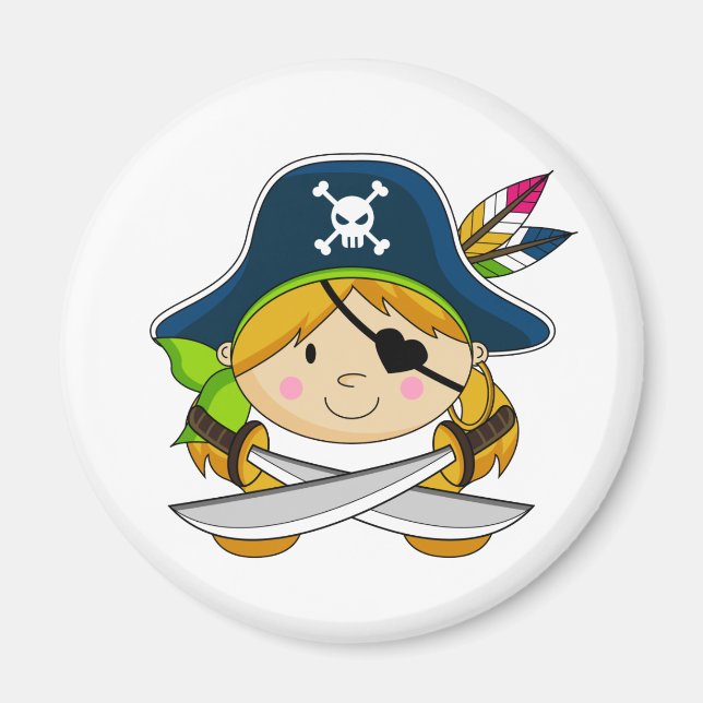 Girl Eyepatch Pirate Magnet (Vorne)