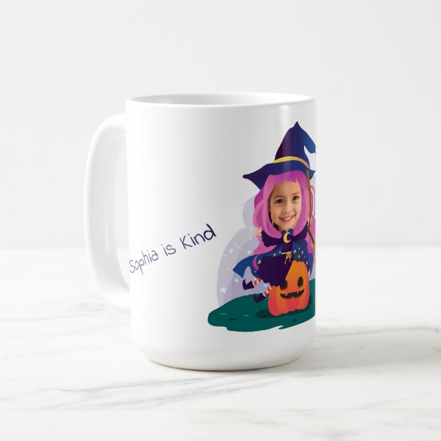 Girl Face Personalized  Kaffeetasse (Vorderseite Links)