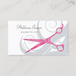 Girl Fairstylist Pink Scissors Curls Ernennung Terminkarte