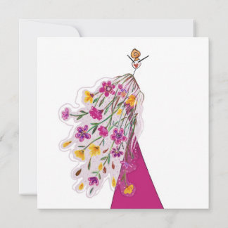 Girl Fairy in Blumenkleid Illustration Einladung