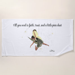 Girl Fairy mit gelbem Wings Beach Handtuch