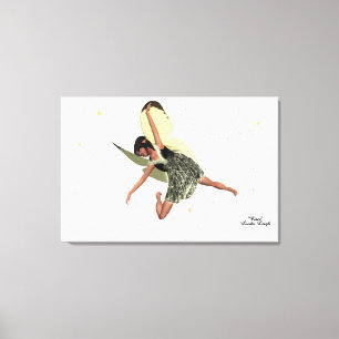 Girl Fairy mit gelben Flügeln Canvas Print Leinwanddruck
