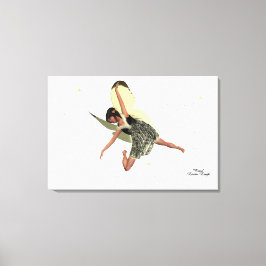 Girl Fairy mit gelben Flügeln Canvas Print Leinwanddruck