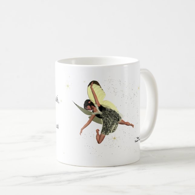 Girl Fairy mit gelben Flügeln Coffee Tasse (VorderseiteRechts)