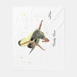 Girl Fairy mit gelben Flügeln Fleece Blanket