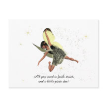 Girl Fairy mit gelben Flügeln Postkarte
