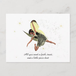 Girl Fairy mit gelben Flügeln Postkarte