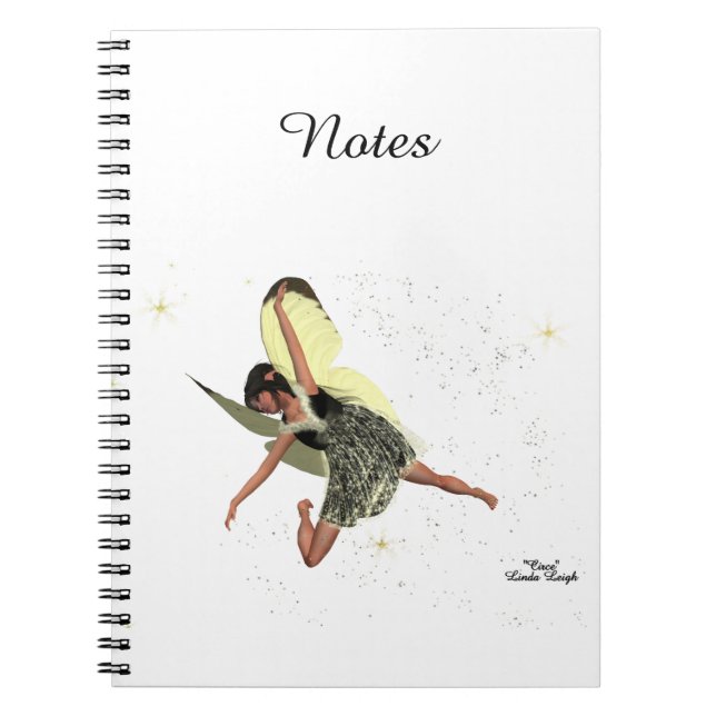 Girl Fairy mit gelben Flügeln SpiralNotebook Notizblock (Vorderseite)