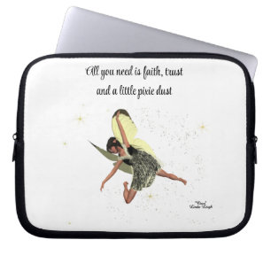 Girl Fairy mit gelben Flügeln Zitat Laptop-Fall Laptopschutzhülle