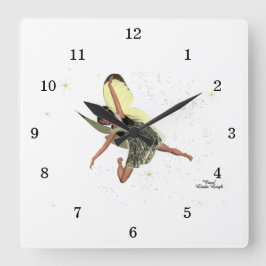 Girl Fairy mit gelber Wanduhr