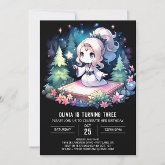 Girl Fantasy Wizard Geburtstag Einladung