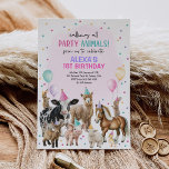 Girl Farm Animals Barnyard Bash Balloons Geburtsta Einladung<br><div class="desc">Lass unsere Farm Geburtstagseinladung sei der Bote, der deine Freunde und Familie einlädt, sich dem Funing auf dem Bauernhof anzuschließen. Mit seiner unwiderstehlichen Kombination aus niedlichen Tieren und farbenfrohen Ballons, erweckt es den Geist eines unvergesslichen Festes.</div>