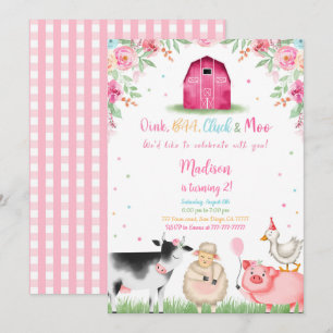 Girl Farm Birthday Einladung