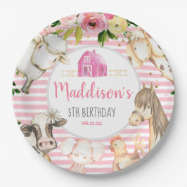 Girl Farm Birthday Papierteller