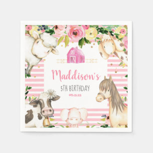 Girl Farm Birthday Serviette