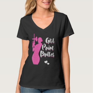 Girl Female Paintballer Player Paintball Shooting T-Shirt