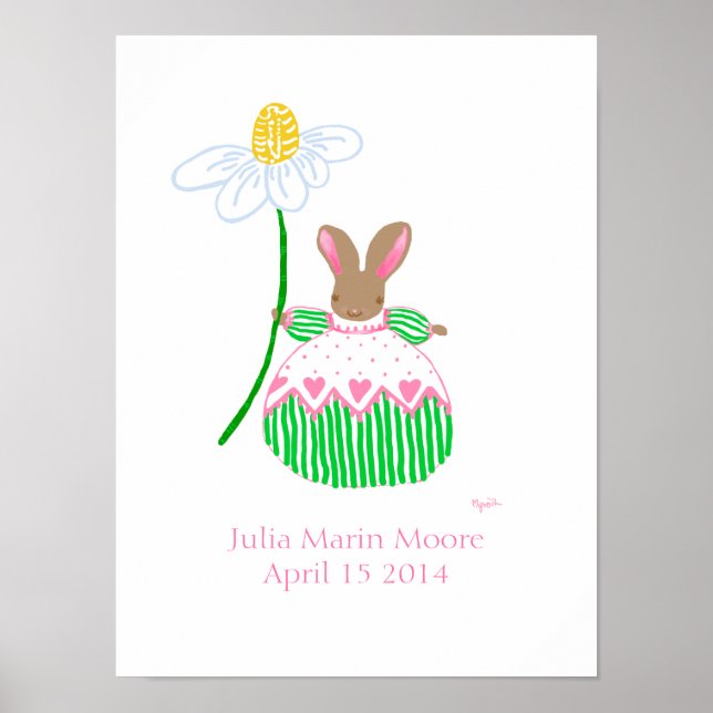 Girl Fifi Bunny Geburtstagsposter Poster (Vorne)