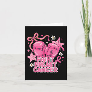 Girl Fight Boxing Gloves Rosa Ribbon Brustkrebs Karte