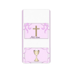 Girl First Communion Hershey Nugget Candy Wrapper Adressaufkleber