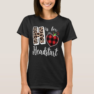 Girl First Day Headstart Leopard Kariert Back Scho T-Shirt
